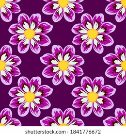 dahlia linda flor patrón sin fisuras. diseño de mosaico de fondo textil