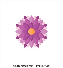 Dahlia Flat Icon Isolated On White Background