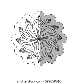 dahlia flower decoration monochrome vector illusrtation eps 10
