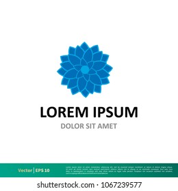 Dahlia Flower Icon Vector Logo Template
