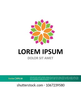 Dahlia Flower Icon Vector Logo Template