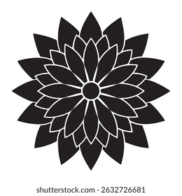 Dahlia Flower Icon Vector Logo Illustration Or Dahlia Flower Silhouette Vector. cool dahlia flower icon logo illustration with simple design style