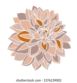 Dahlia flower line art