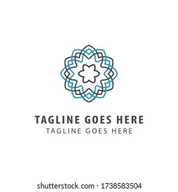 Dahlia flower logo design vector. Dahlia flower symbol icons.
