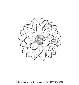 Dahlia flower logo design. Flower logo. Vector, symbol, abstract, icon