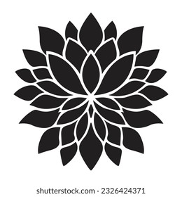 Dahlia flower vector icon design. Floral flat icon.