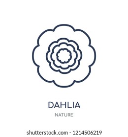 Dahlia icon. Dahlia linear symbol design from Nature collection. Simple outline element vector illustration on white background.