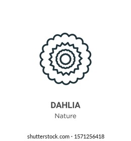 Dahlia outline vector icon. Thin line black dahlia icon, flat vector simple element illustration from editable nature concept isolated on white background