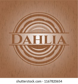 Dahlia retro wood emblem