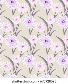 Dahlia seamless floral pattern.