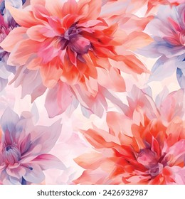 Dahlias Minimalistic abstract floral pattern Ideal for textile design, screensavers, covers, cards, invitations and posters