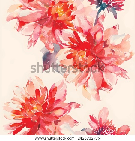 Dahlias Minimalistic abstract floral pattern Ideal for textile design, screensavers, covers, cards, invitations and posters