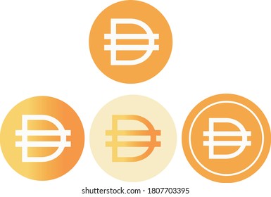 DAI coin crypto currency vector logo set