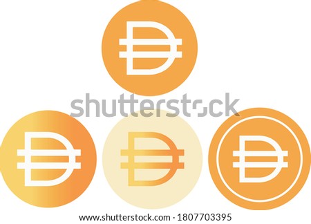 DAI coin crypto currency vector logo set