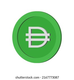 Dai crypto coin. Cryptocurrency isometric illustration.