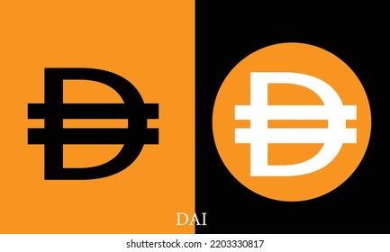 Dai DAI crypto currency logo. Finance concept virtual money.