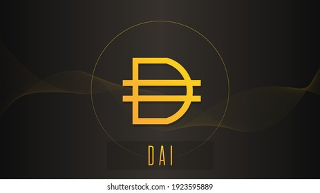 Logo de degradado de color criptodivisa de Dai sobre fondo oscuro con onda de línea delgada.