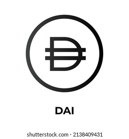 Dai Cryptocurrency token icon. DAI token symbol. Cryptocurrency vector icon. Flat Vector illustration - Vector