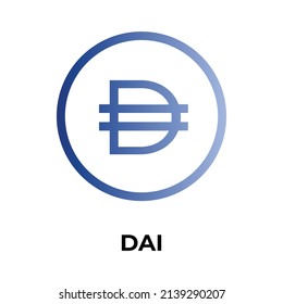 Dai Cryptocurrency token icon. DAI token symbol. Cryptocurrency vector icon. Flat Vector illustration - Vector