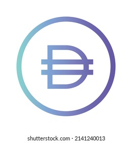 Dai Cryptocurrency token icon. DAI token symbol. Cryptocurrency vector icon. Flat Vector illustration - Vector