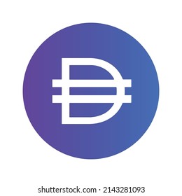 Dai Cryptocurrency token icon. DAI token symbol. Cryptocurrency vector icon. Flat Vector illustration - Vector