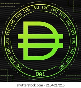 Dai cryptocurrency vector symbol. Blockchain currency logo background illustration