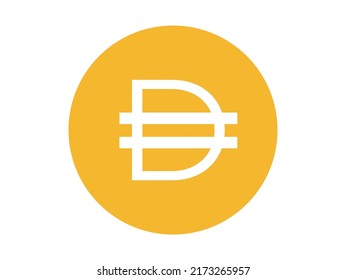 DAI currency Icon. Flat design. Concept of crypto currency and blockchain.
