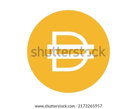 DAI currency Icon. Flat design. Concept of crypto currency and blockchain.

