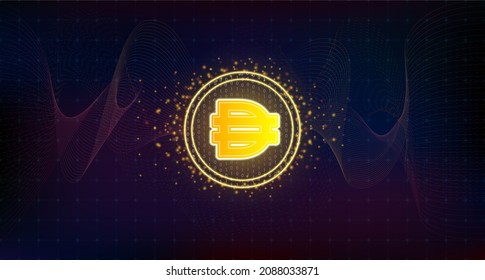 Dai Currency On Blockchain Technology Background Stock Vector (Royalty ...