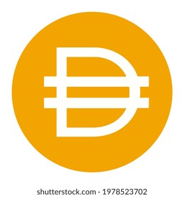 Dai token symbol cryptocurrency logo, coin icon isolated on white background. Vector illustration.