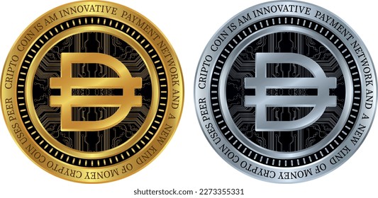 dai virtual currency logo. vector illustrations. 3d illustrations.