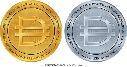 dai virtual currency logo. vector illustrations. 3d illustrations.