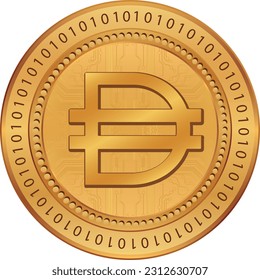 dai virtual currency logo. vector illustrations. 3d illustrations.