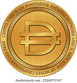 dai virtual currency logo. vector illustrations. 3d illustrations.