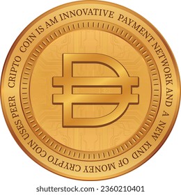 dai virtual currency logo. vector illustrations. 3d illustrations.