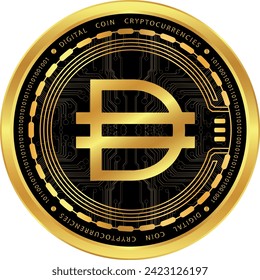 dai virtual currency logo. vector illustrations. 3d illustrations.