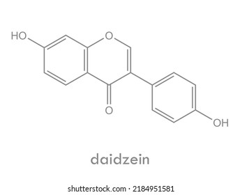 Daidzein structure. Isoflavone found in soybean and other legumes.