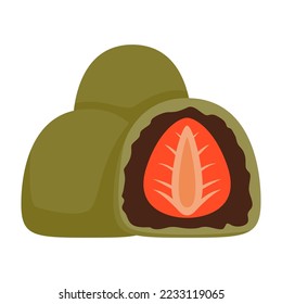 Daifuku in flat style isolated