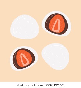 daifuku mochi sweets filling chocolate fresh fruit traditional asian sweets