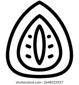 daifuku mochi vector icon in black outline style 