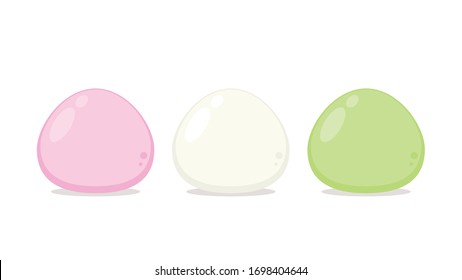 Daifuku vector. Daifuku on white background. Daifuku is Japanese desserts.