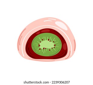 Daifuku vector. Daifuku on white background. Traditional asian dessert.
