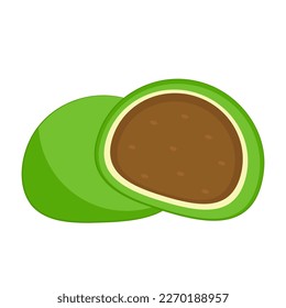 Daifuku vector. Daifuku on white background. Daifuku is Japanese desserts. Matcha Mochi.