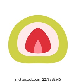 Vector Daifuku. Daifuku sobre fondo blanco. Daifuku es un postre japonés.