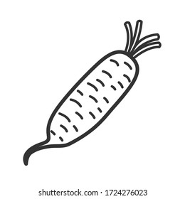 Daikon line icon. Vector Illustration.