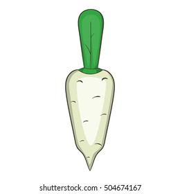 Daikon vegetable icon. Cartoon illustration of daikon vector icon for web design