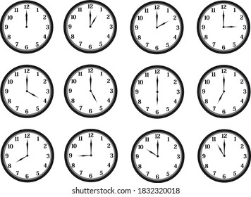 Daily 24 O'Clock Concept Design Vector