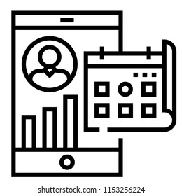 Daily active use vector illustration in line stroke design