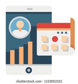 Daily active user vector illustration in flat color design