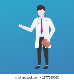 daily activity doctor talking with patient at the hospital vector design illustration